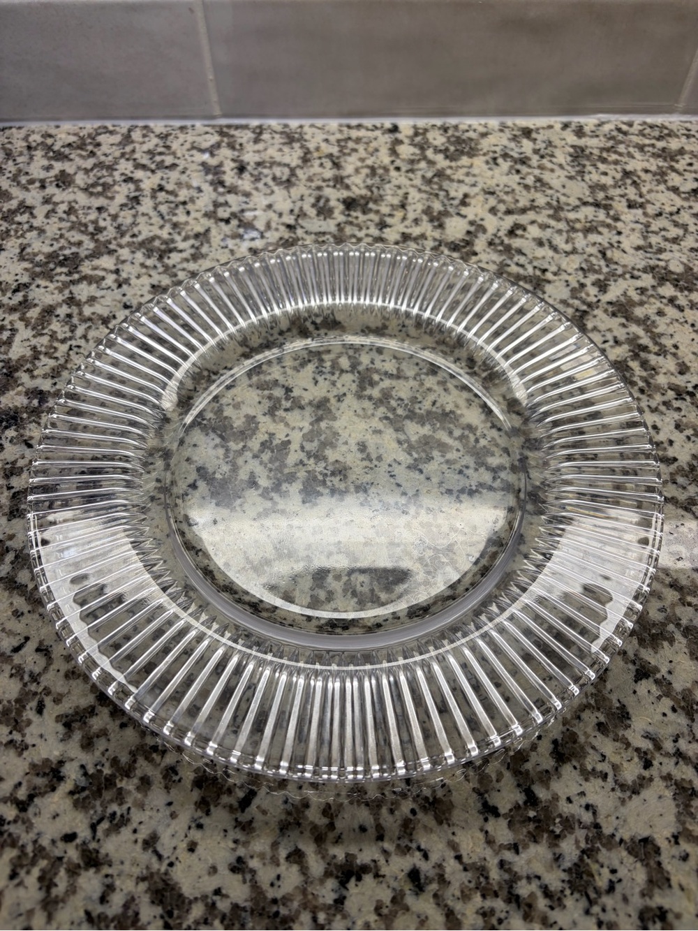 Vintage Mikasa Clear Ribbed Glass Plate 10.5” - Picture 4 of 6